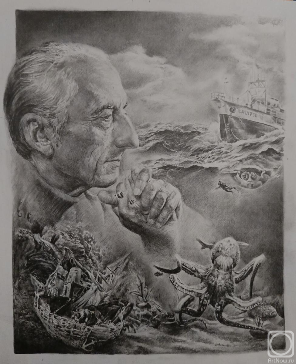 Selivanov Dmitriy. Painting, Jacques-Yves Cousteau