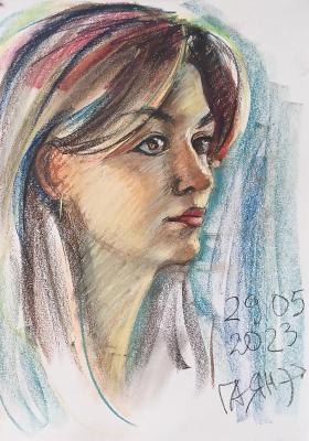 Sweet girl, from life (Pastel Portrait). Dobrovolskaya Gayane
