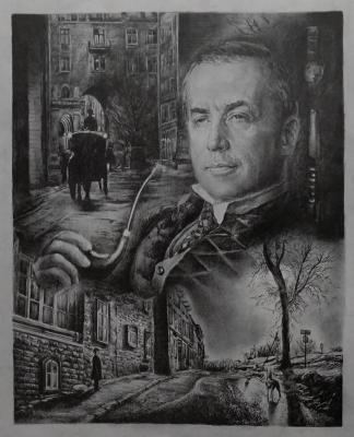 Sherlock Holmes, Vasily Livanov (Graphics Realism Pencil). Selivanov Dmitriy