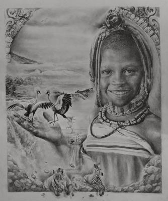 Painting "Beauty of Africa" (Drawing In Pencil). Selivanov Dmitriy