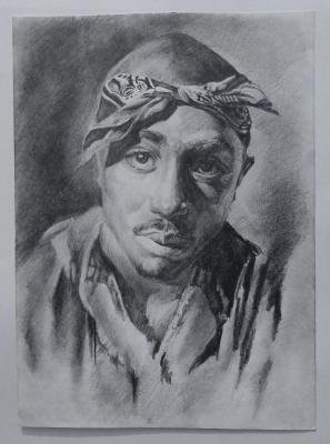 Portrait of rapper Tupac Shakur. Selivanov Dmitriy