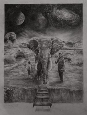 African landscape (African Elephant). Selivanov Dmitriy