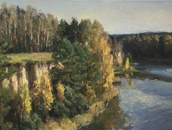 The Siberian river.oil.canvas (Siberian Landscape). Titov Dmitriy