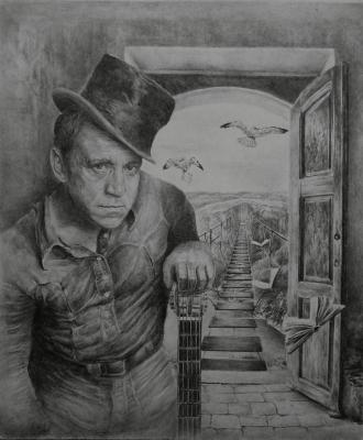 Portrait of Vladimir Vysotsky (Beautiful Pencil Drawing). Selivanov Dmitriy