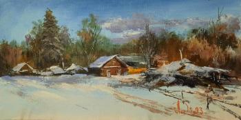 Village in winter (Landscape Panel). Lednev Alexsander