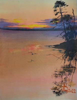 Sunset on the lake. Lednev Alexsander