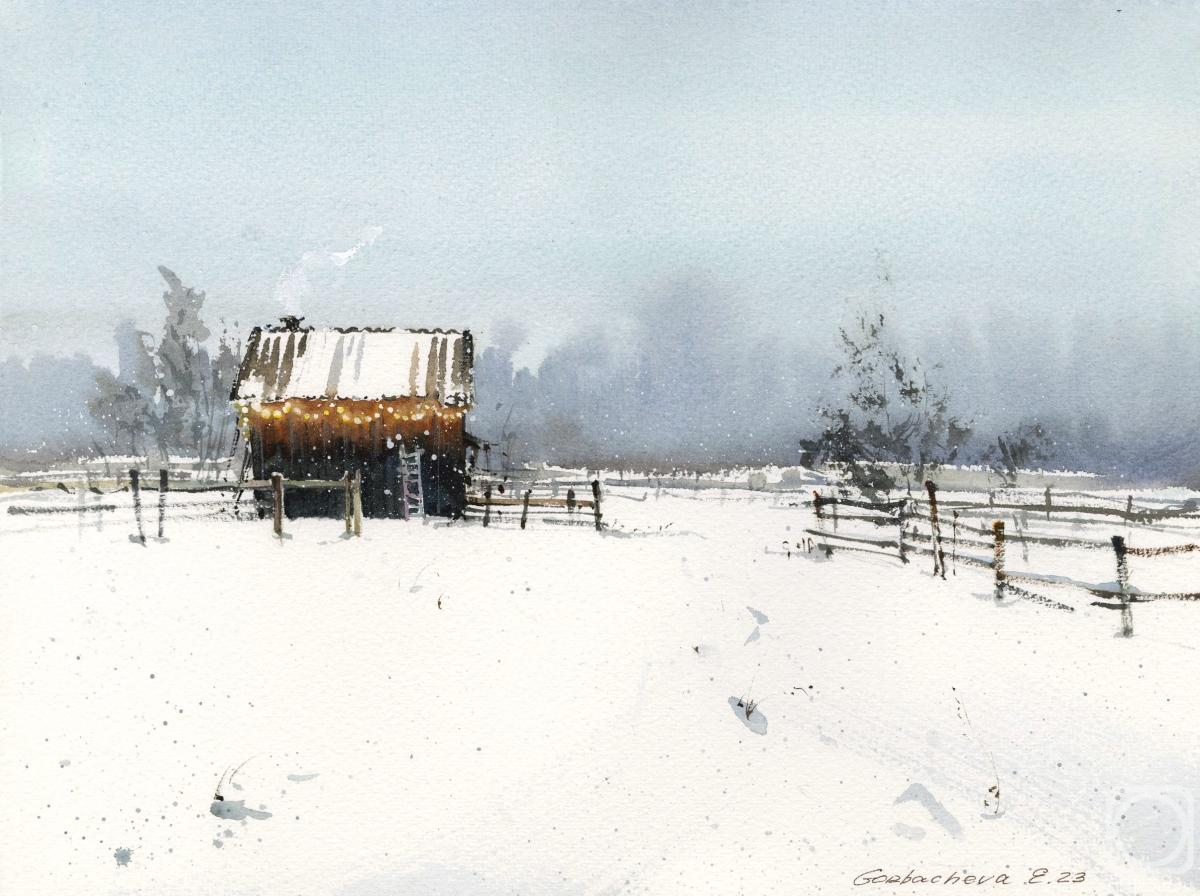 Gorbacheva Evgeniya. Hut in the snow