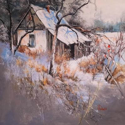 At the winter dacha (Landscape Panel). Lednev Alexsander