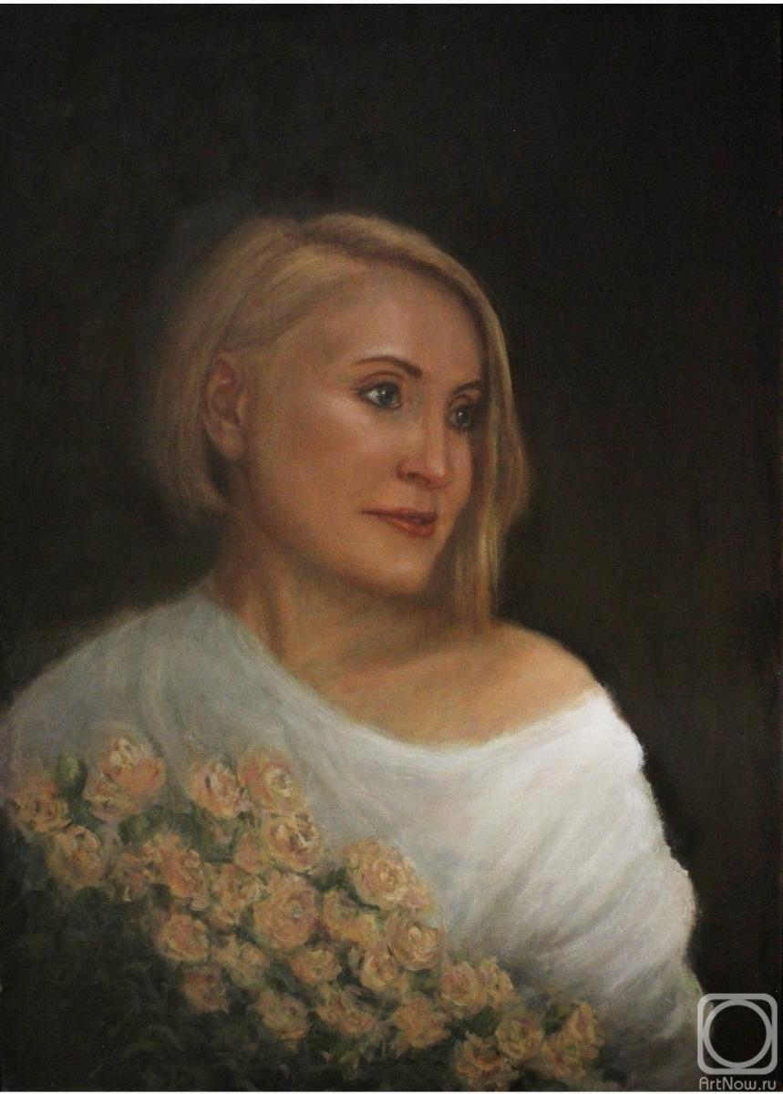 Korepanov Alexander. Portrait of a woman with roses