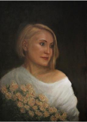 Portrait of a woman with roses. Korepanov Alexander