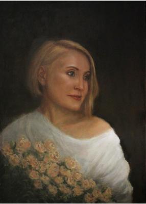 Portrait of a woman with roses