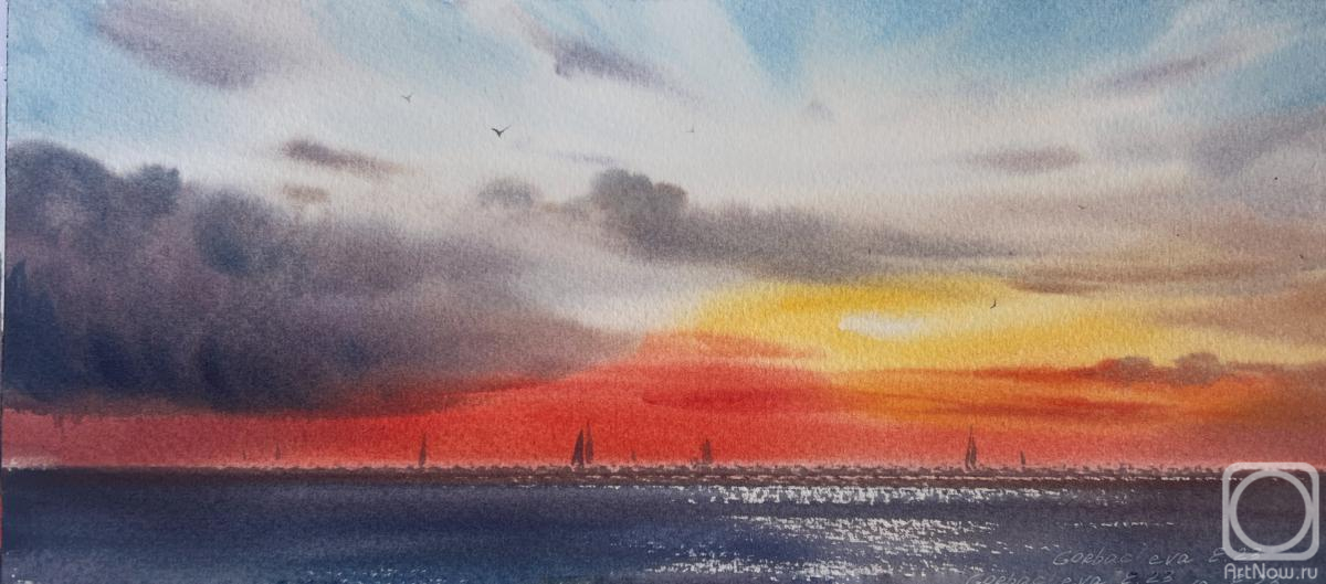 Gorbacheva Evgeniya. Sunset on the sea #8