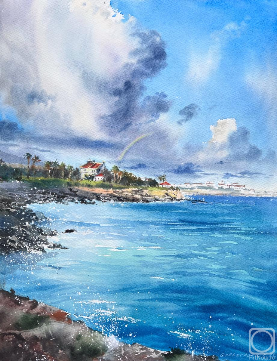 Gorbacheva Evgeniya. Sea coast of Cyprus Clouds Rainbow