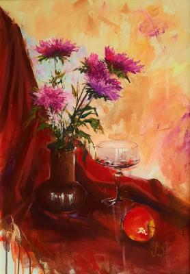 Still life with asters (A Bouquet Of Asters). Lednev Alexsander