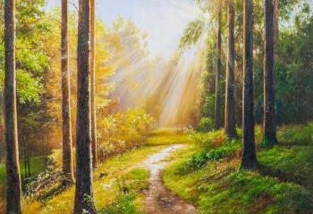 Forest Melody (Sun In The Forest Painting). Romm Alexandr