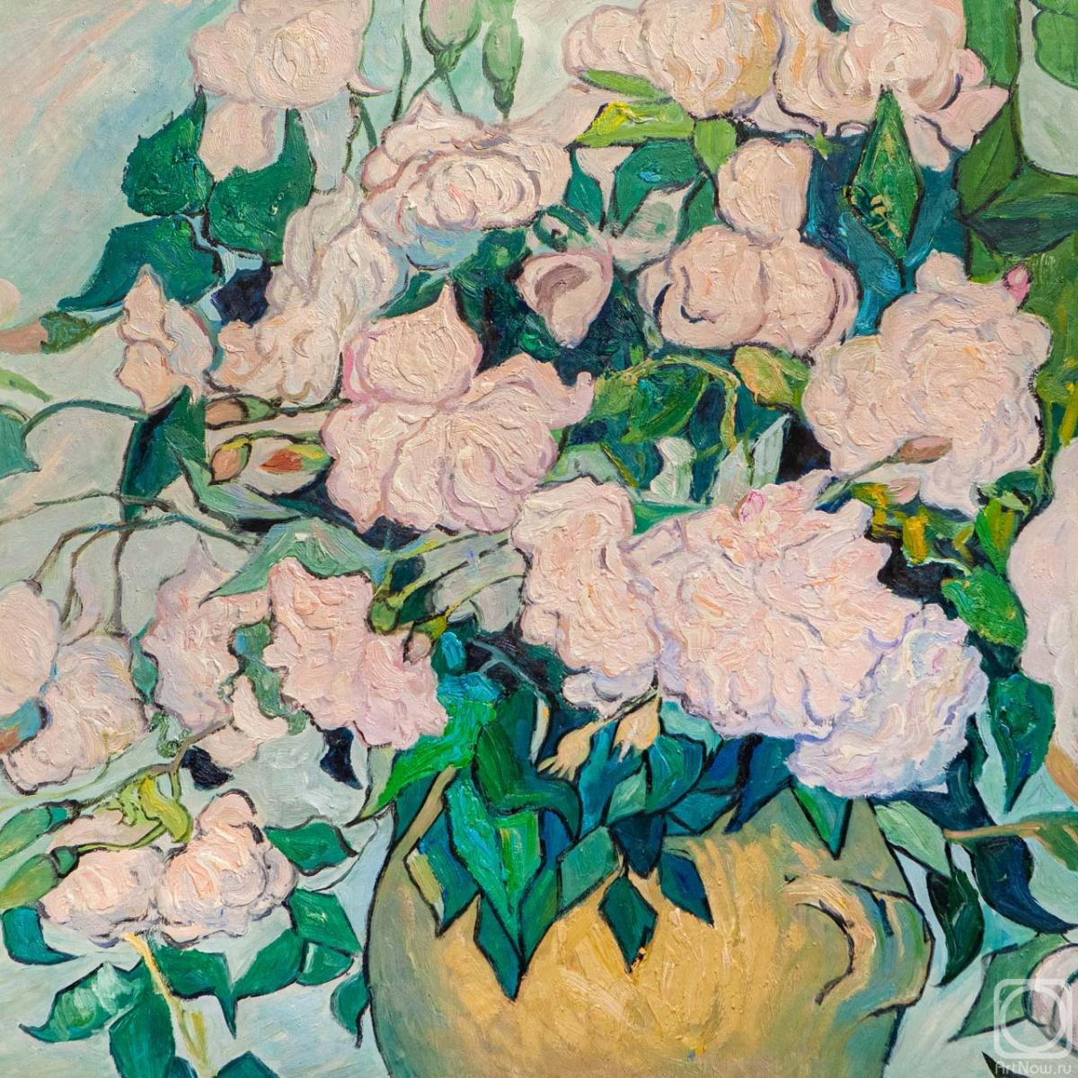 Vlodarchik Andjei. A free copy of Van Gogh's painting *Vase with Roses*