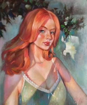 Portrait of a red-haired girl (Selfie) (A Red-Haired Beauty). Vorobyov Anton