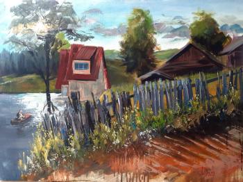 Descent to the pond (Buy Oil Painting Garden). Lednev Alexsander