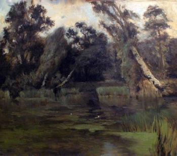 Picture based on the work of I. Levitan "Old Pond". Marchenko Jana