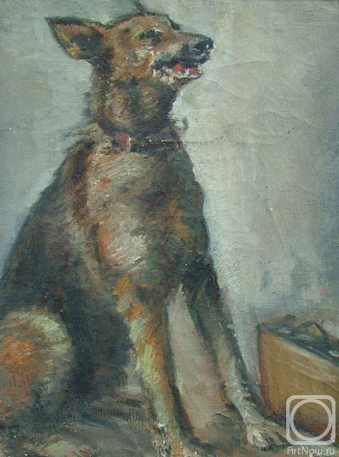 Zefirov Konstantin. A Dog by a Suitcase