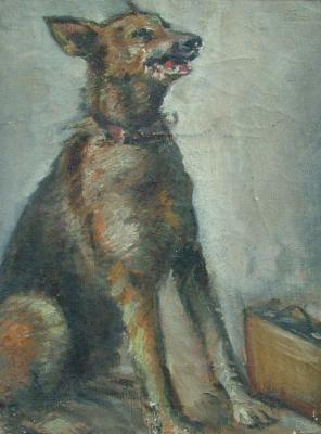 A Dog by a Suitcase. Zefirov Konstantin
