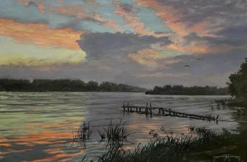 Sunset on the river. Akimova Margarita