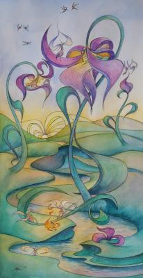 Evening in the flower town