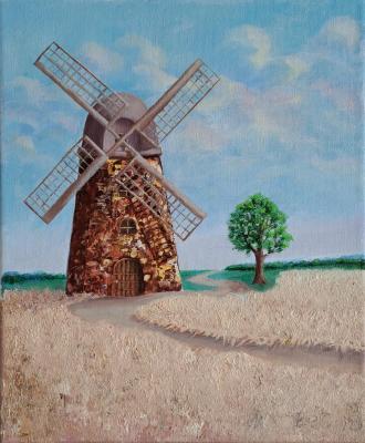 Mill by the road (Oil Painting With A Road). Ivanova Svetlana