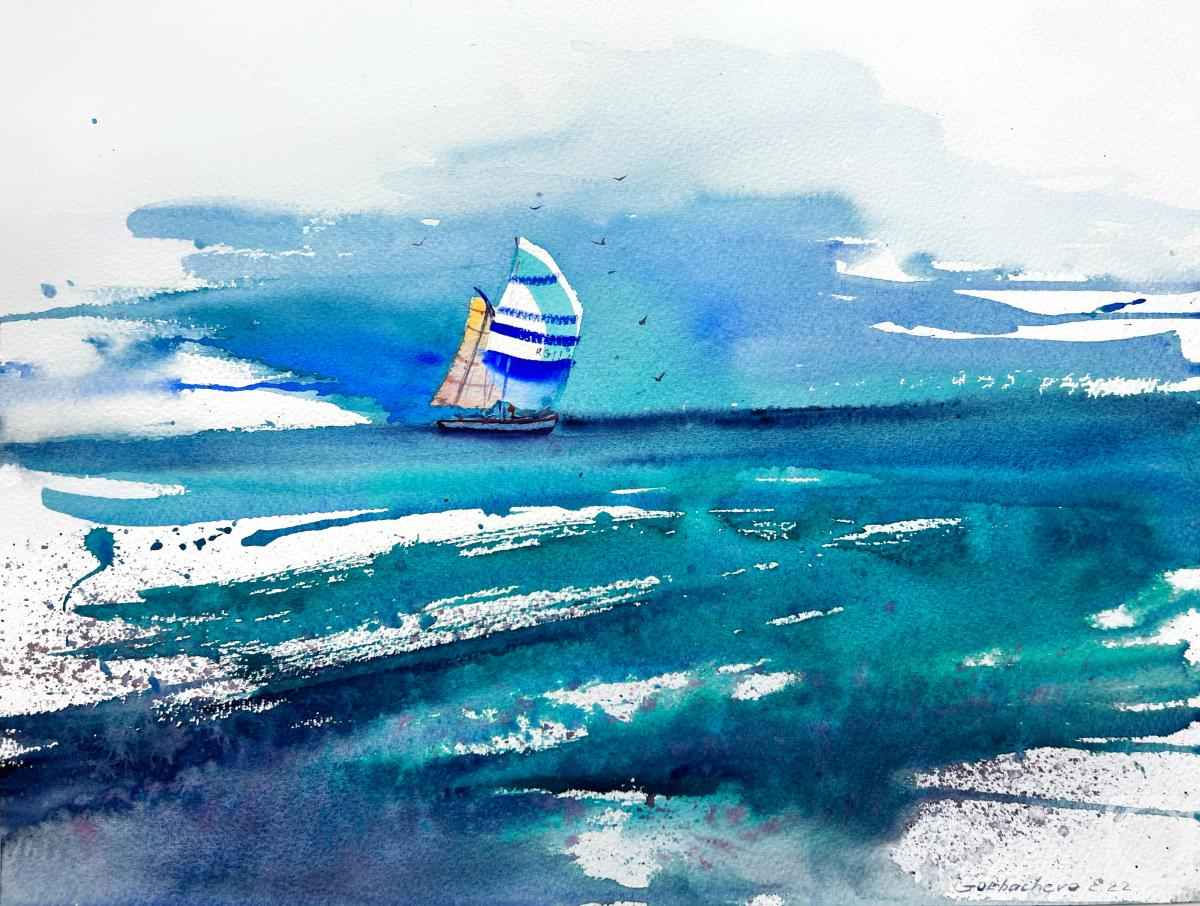 Gorbacheva Evgeniya. Yacht in the sea #5