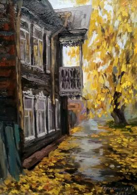 Autumn on an old street (A Wooden House). Gerasimova Natalia