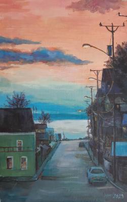 Sleeping town (copy of a painting by an unknown artist) (Sea City Painting). Tikhomirova Marina