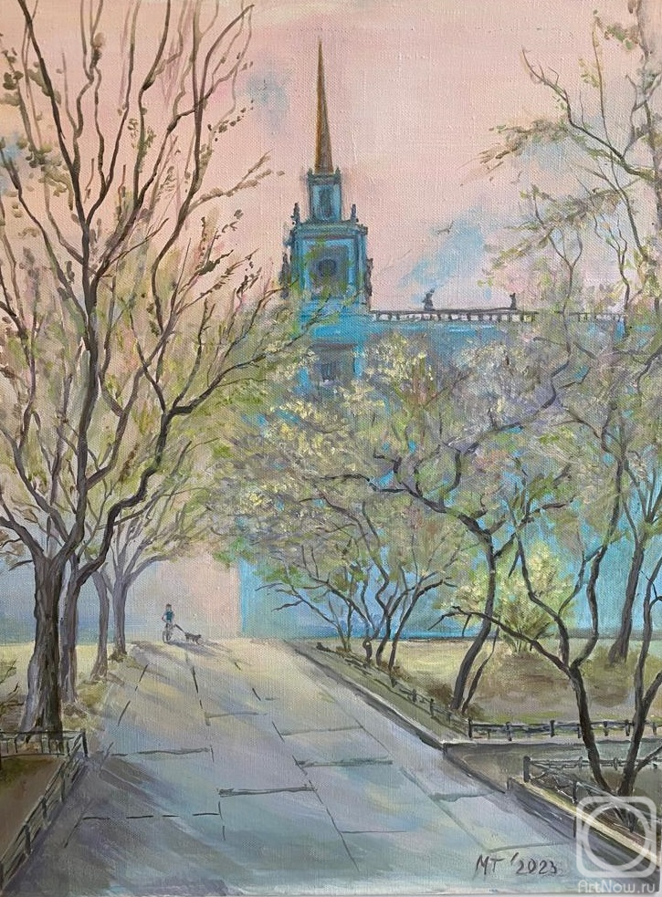 Tikhomirova Marina. Feeling of spring (free copy from a painting by an unknown artist)