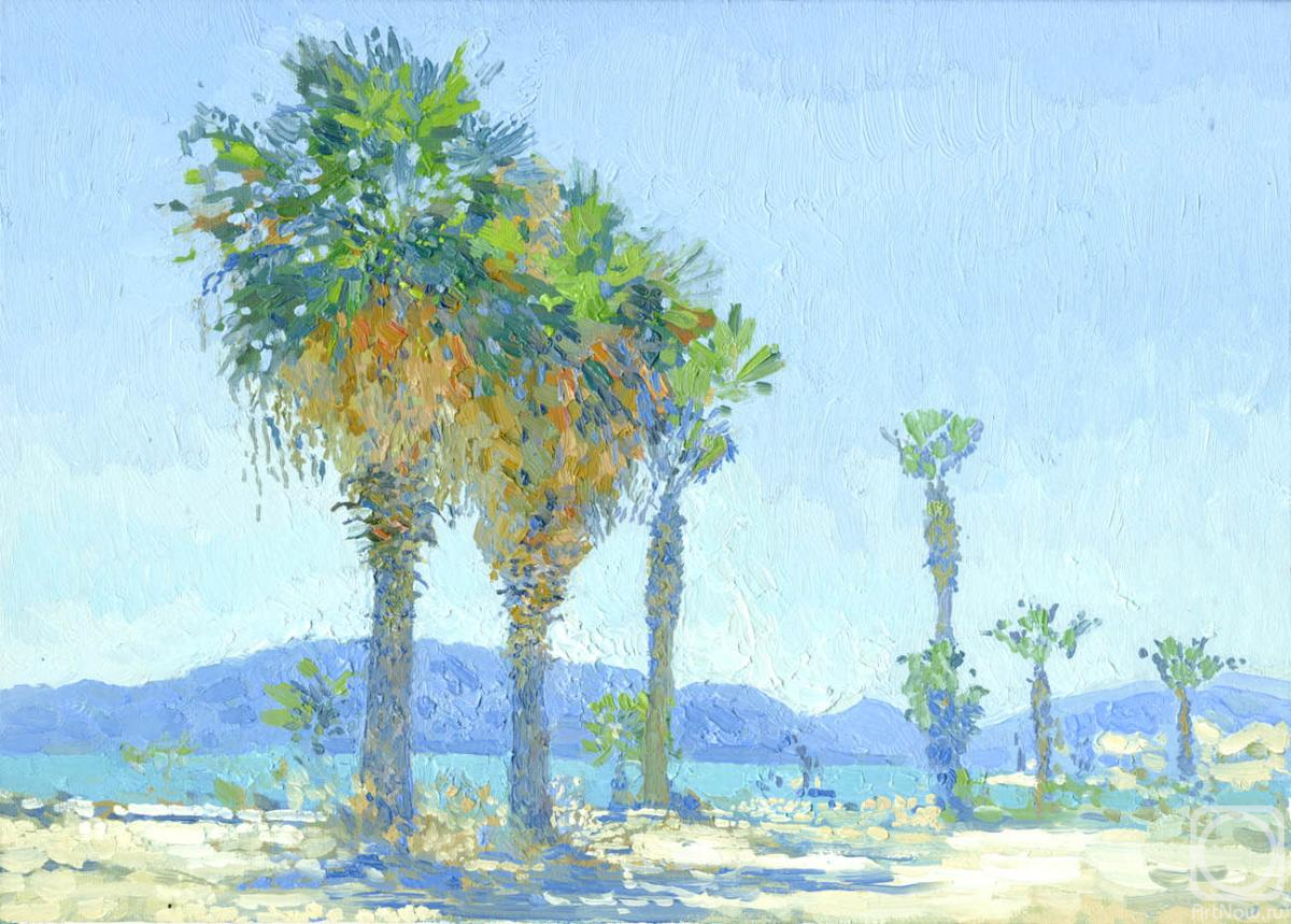 Kozhin Simon. Palm trees on the beach of Marmaris. Turkiye