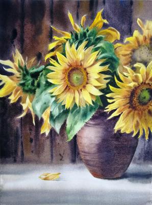 Sunny bouquet (Bouquet Of Sunflowers). Kovalenko Olga