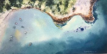 Seaside from a height of flight #5 (Turquoise Sea). Gorbacheva Evgeniya