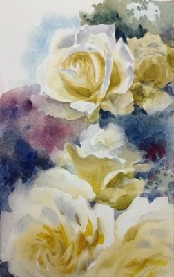 Rose Elf Series (1 sketch) (Yellow Roses In Watercolor). Holodova Liliya