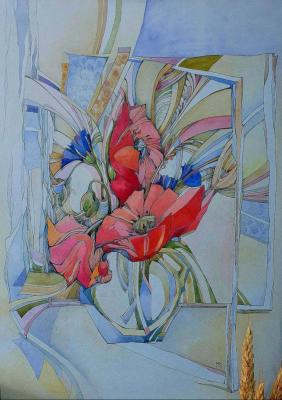 Tango of scarlet moths (Bouquet With Scarlet Flowers). Volzhina Mariya