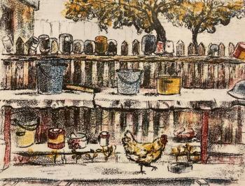 Granny 's yard (Chicken Yard). Tsyganova Alyona