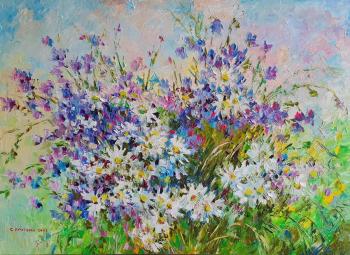 The aroma of cornflowers and daisies (Meadow Cornflowers). Kruglova Svetlana