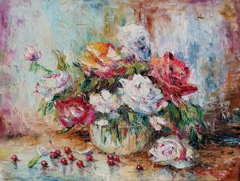 Kruglova Svetlana . Cherries and roses