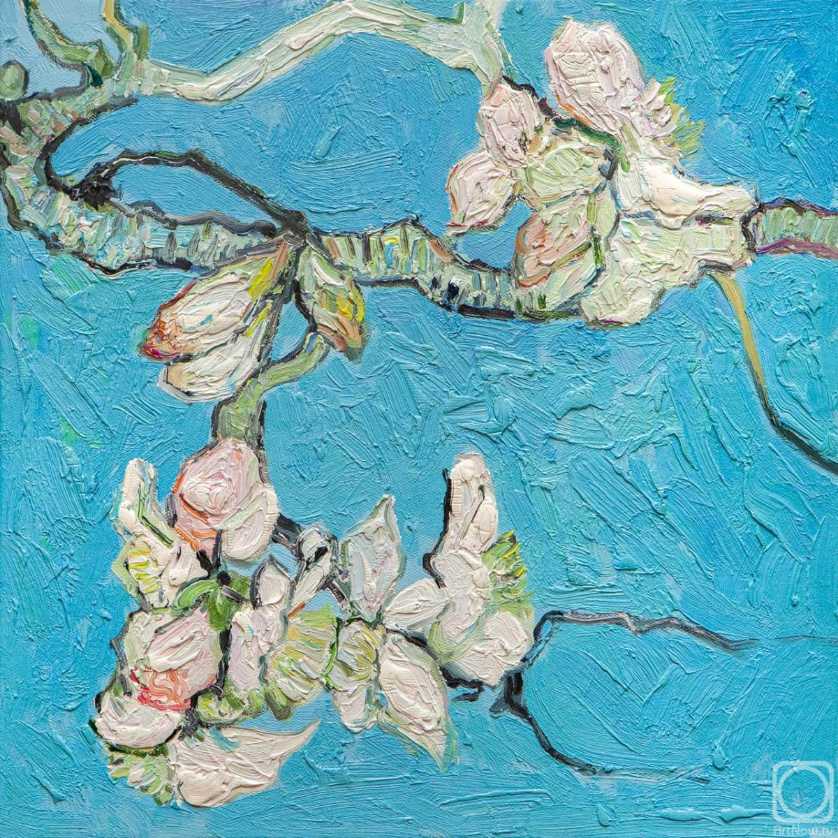 Vlodarchik Andjei. Free copy of Van Goghs painting *Blossoming Almond Branches*. Painting two