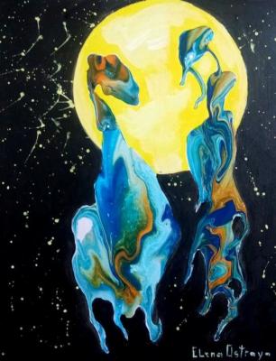 Under the yellow moon (Dragon Art). Ostraya Elena