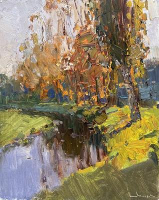 Autumn river bank (Sun Reflections). Makarov Vitaly