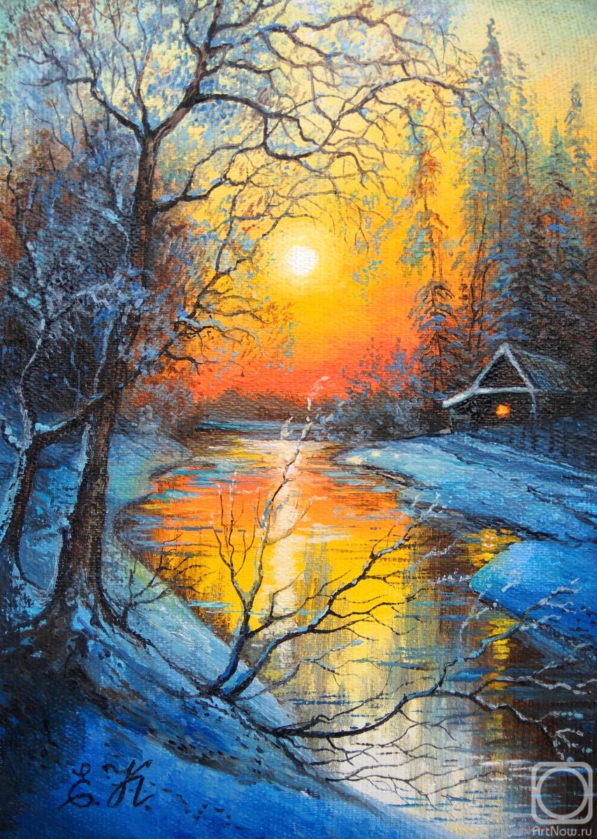 Korableva Elena. Winter. Sunset