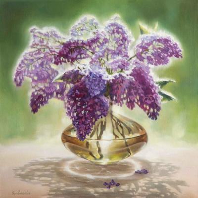Bouquet of Lilacs on a Sunny Day (Painting A Vase With Lilacs). Kravchenko Yuliya