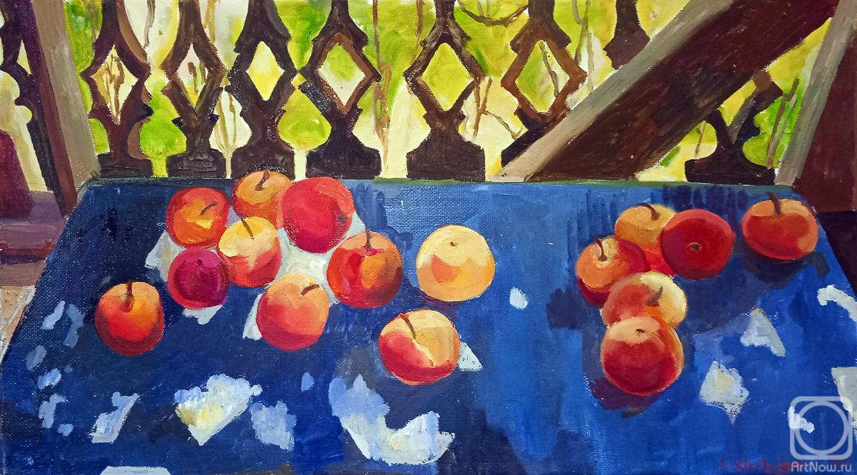 Petrovskaya-Petovraji Olga. Apples in the veranda