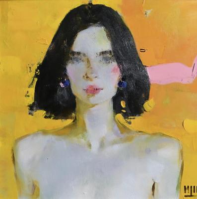 Portrait on yellow