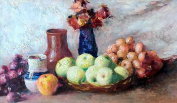 Still life with apples and onions. Korkodym Vladimir