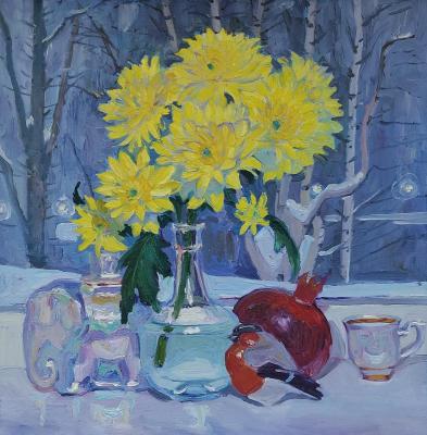 Chrysanthemums and porcelain. Melnikov Aleksandr