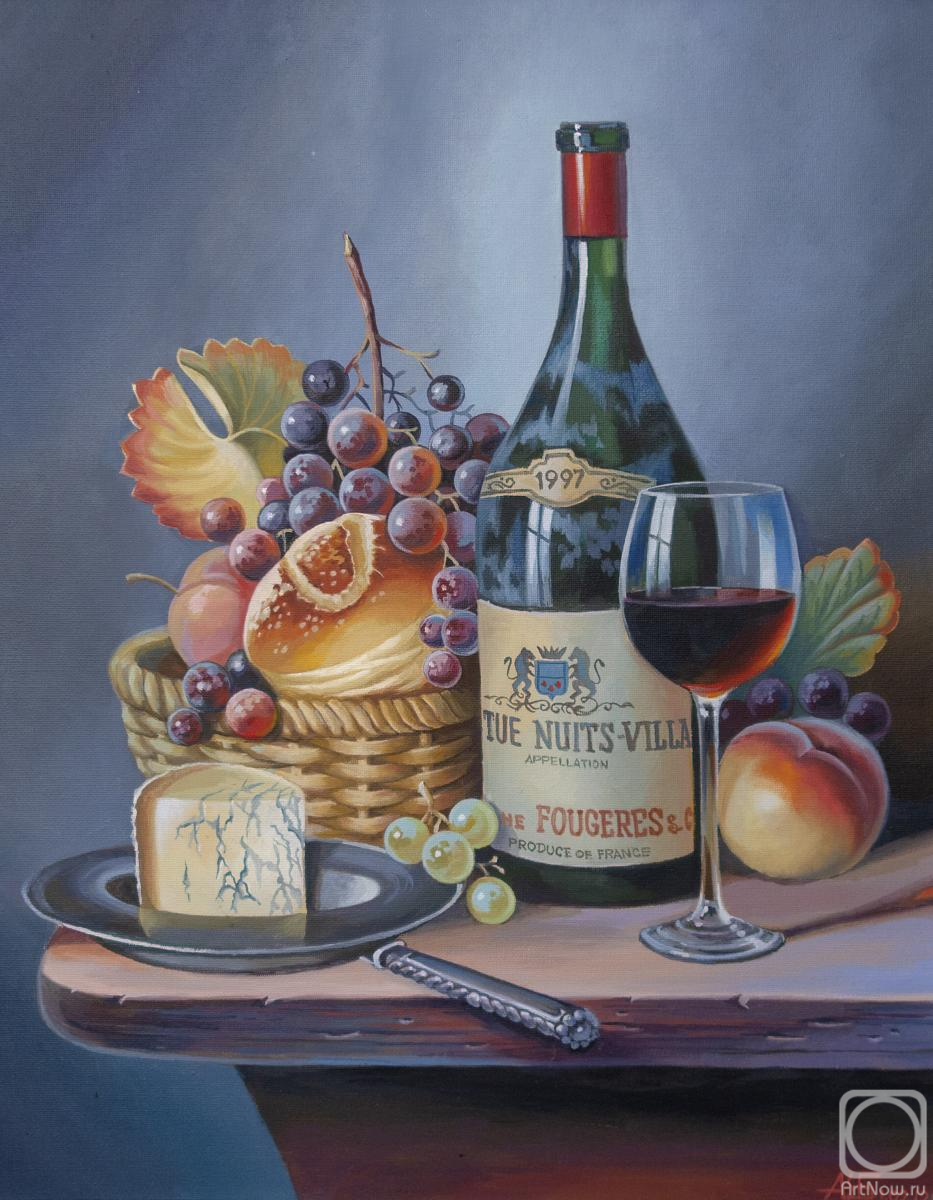 Shatalov Andrey. Wine with a basket and fruits